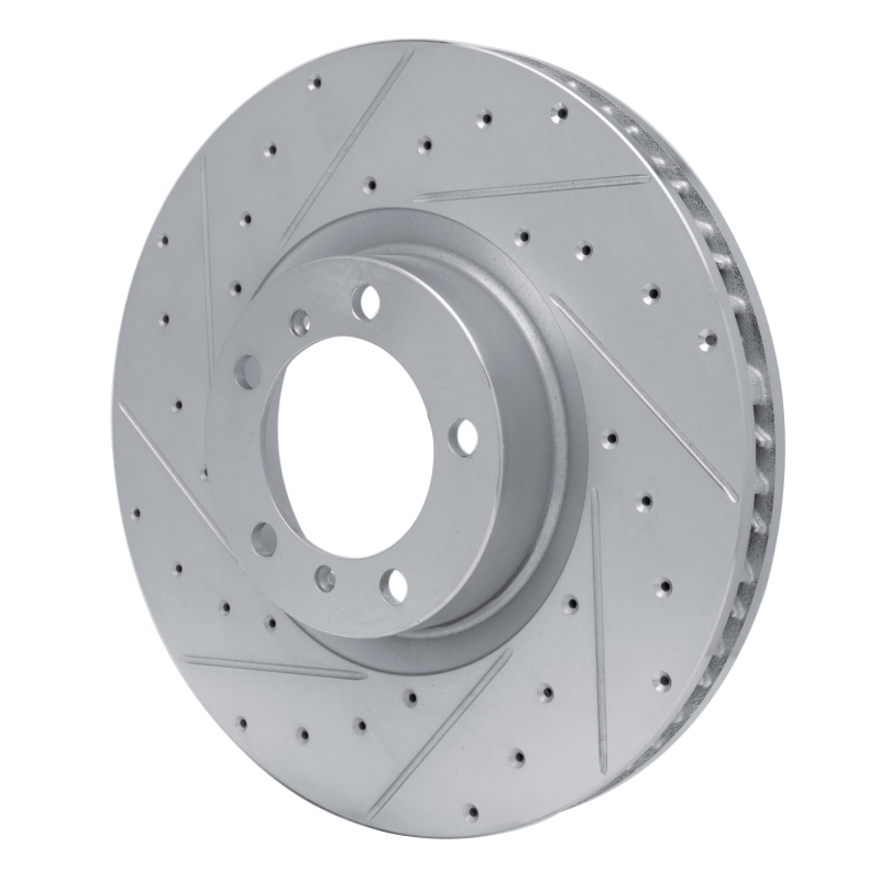 Audi RS e-Tron GT Brake Rotor (1) - Left Front - R1 Concepts - Drilled & Slotted - Silver - `10-`24